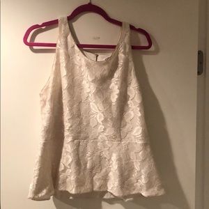 Lace White Floral Peplum top